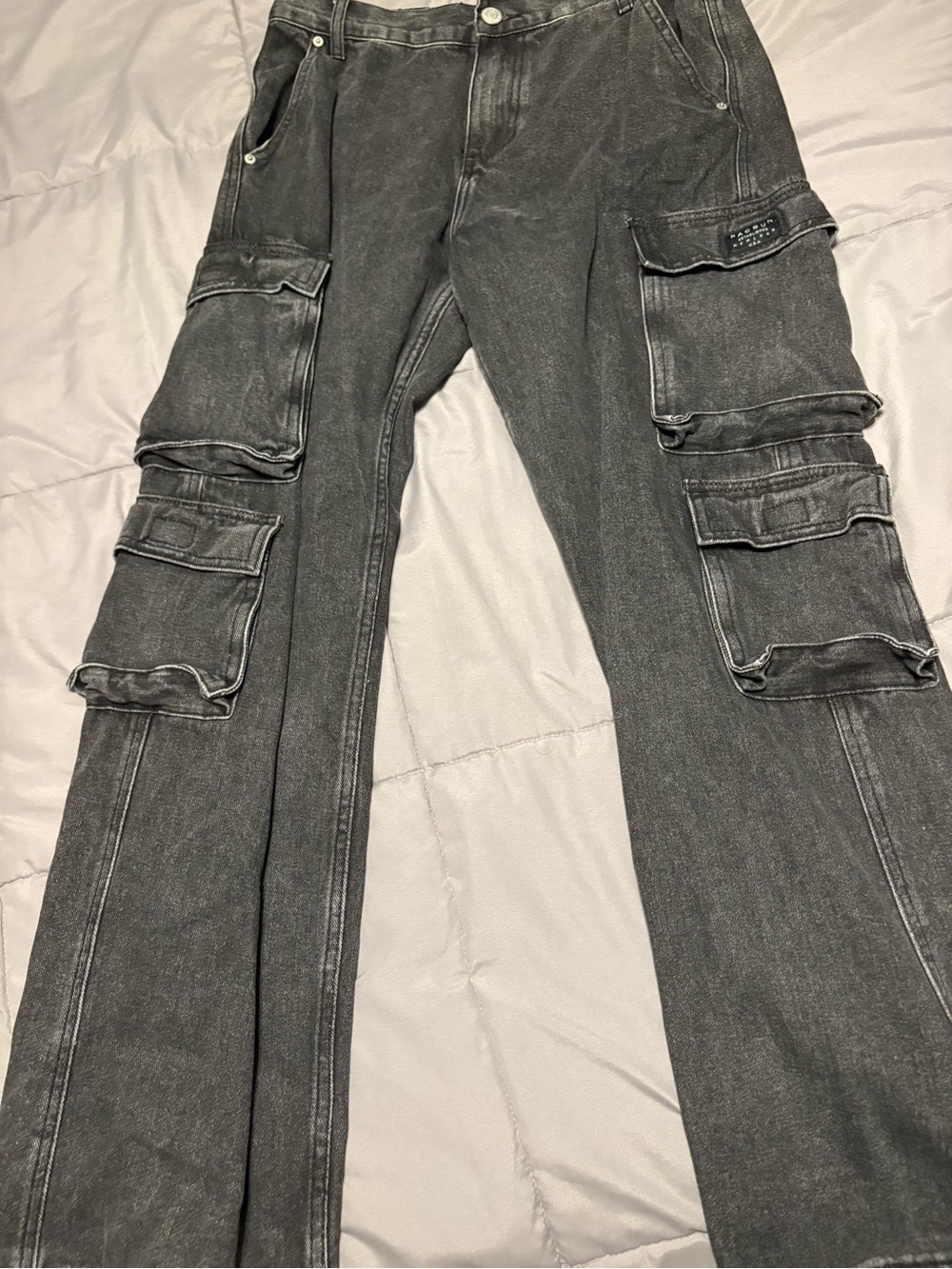 PacSun Black Washed Cargo Jeans